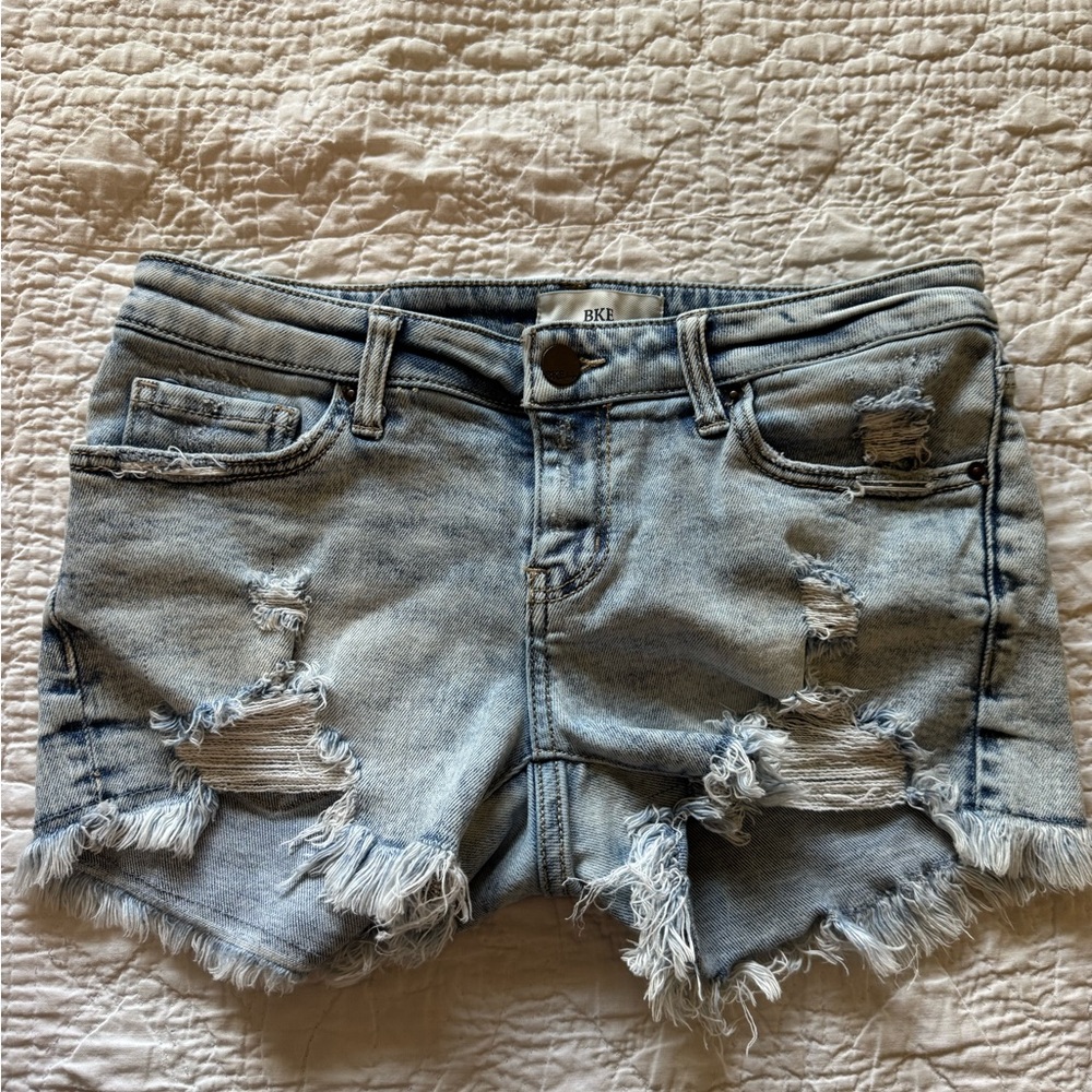 BKE Blue Jean Shorts Distressed Cut-Off Style